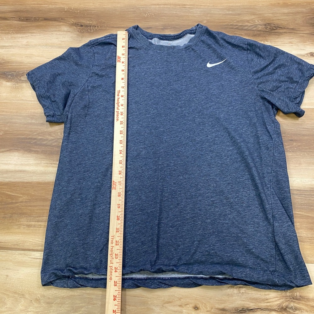 Nike Dri-FIT T-Shirt Men Large Minimalist Cotton Blend Athletic Navy Blue Gym - Picture 5 of 9